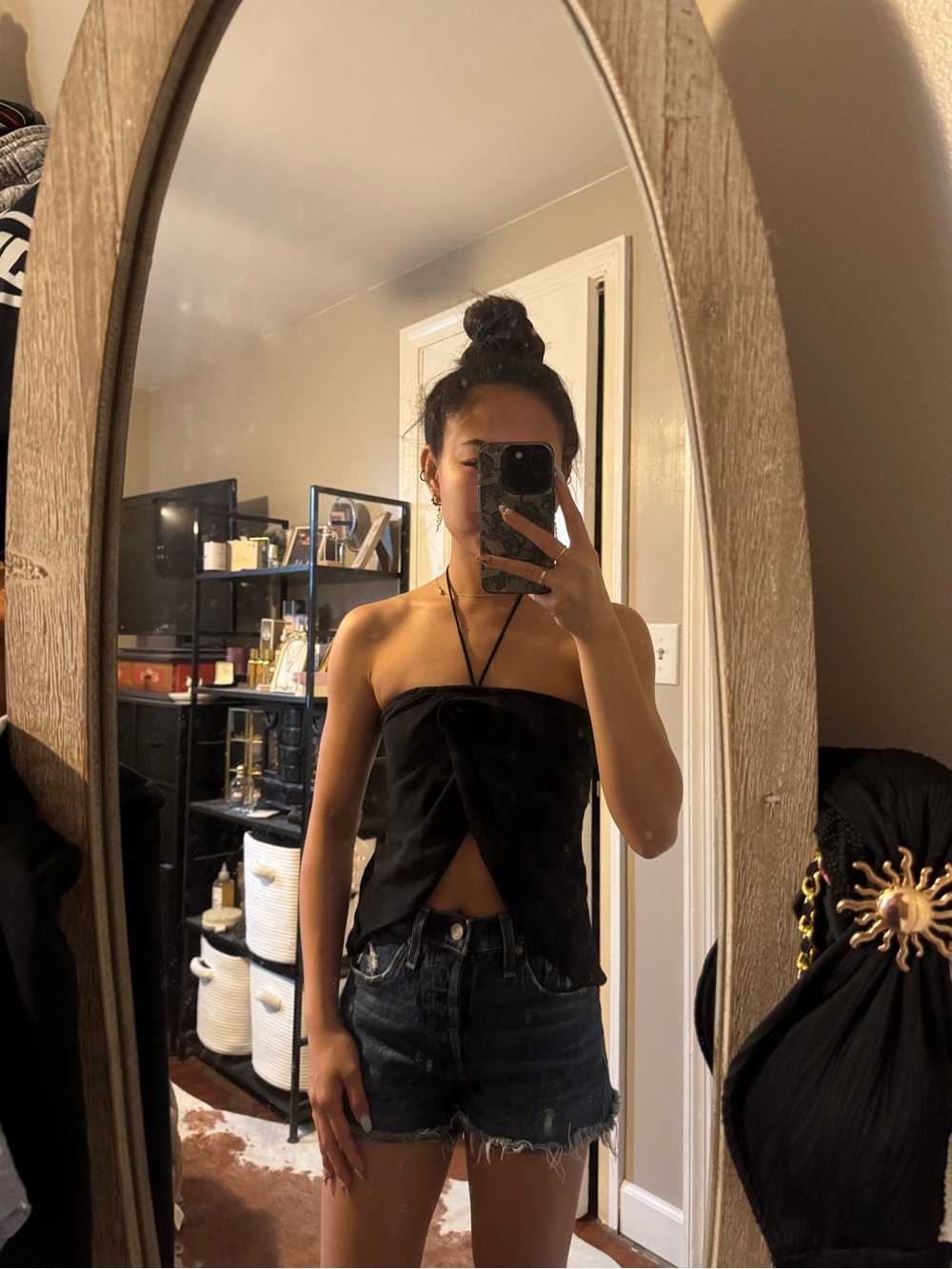 Peppermayo Black Strapless Twist-Front Camisole